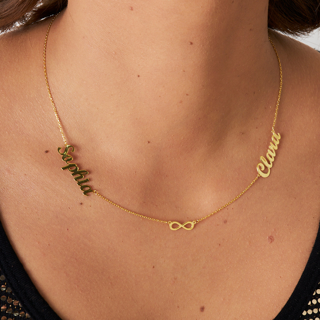 2 İsimli Sonsuz Kolye - 925 GÜMÜŞ