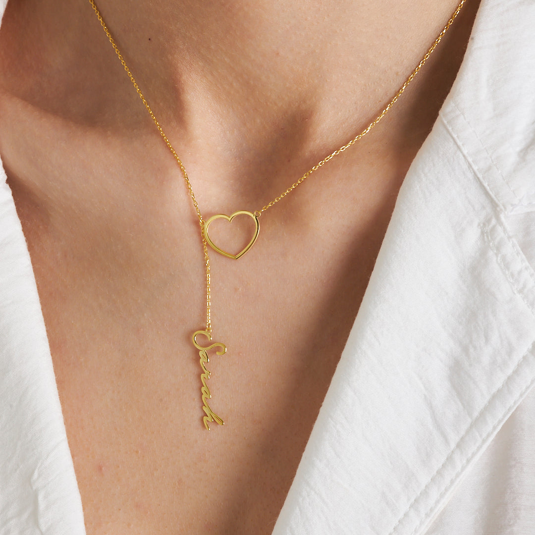 Kalp Kolye İmza İsimli Kolye - 925 GÜMÜŞ