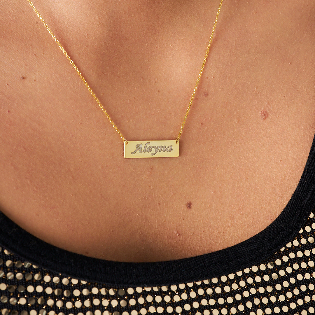 Köprü Plaka Kolye - 925 GÜMÜŞ