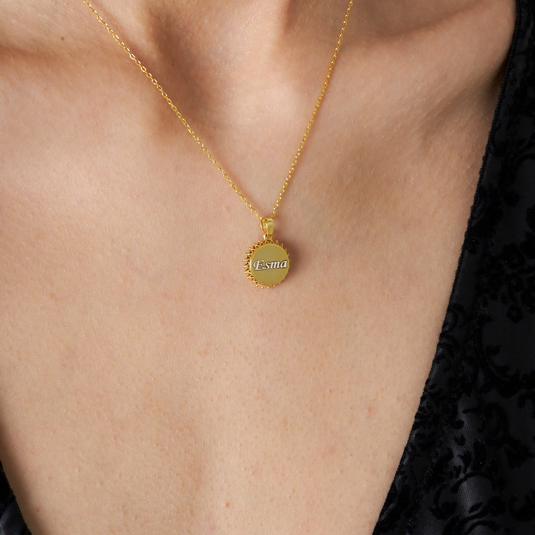 Güneş Modeli İsimli Kolye - 925 GÜMÜŞ