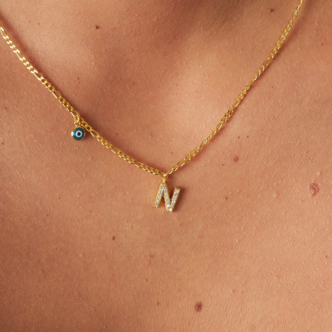 Tek Harfli Nazar Kolye - 925 GÜMÜŞ