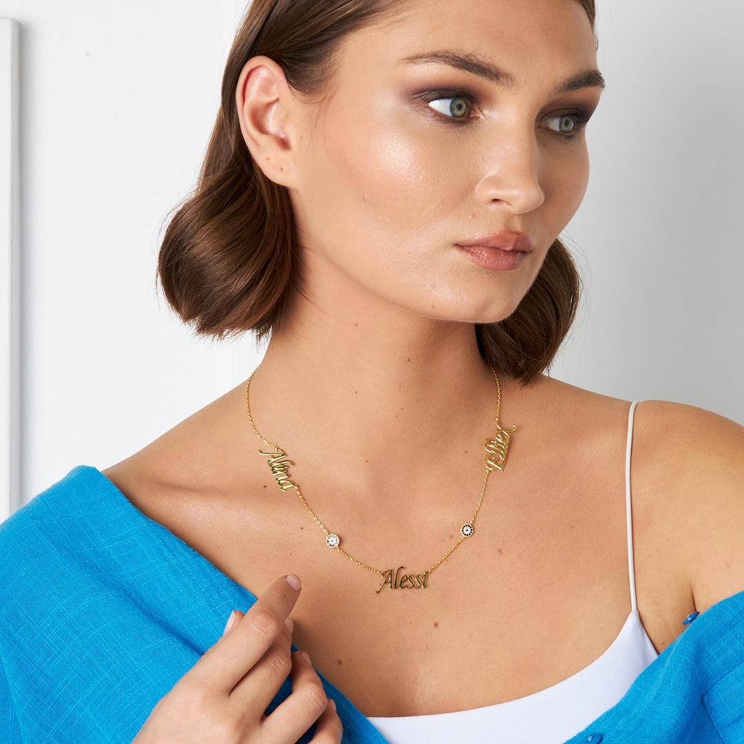 3 İsimli Nazar Kolye - 925 GÜMÜŞ