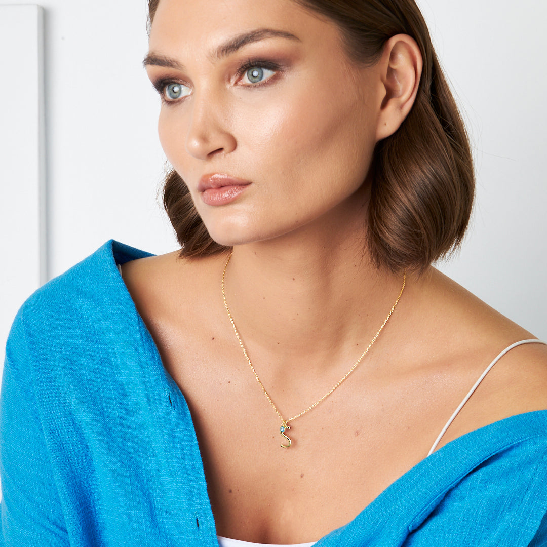 Nazar Harfli Kolye - 925 GÜMÜŞ