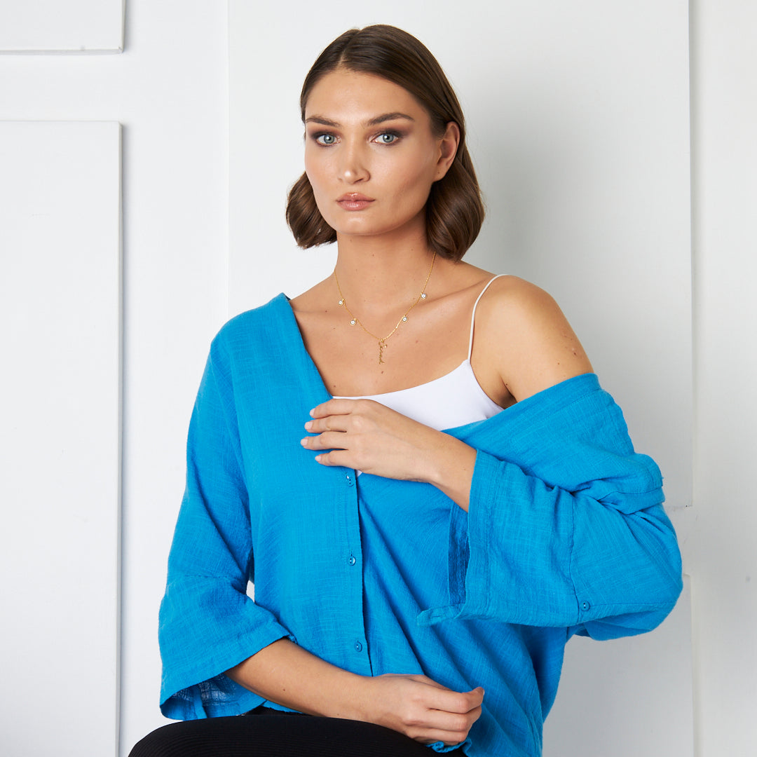 Nazar Boncuklu El Yazısı Kolye - 925 GÜMÜŞ