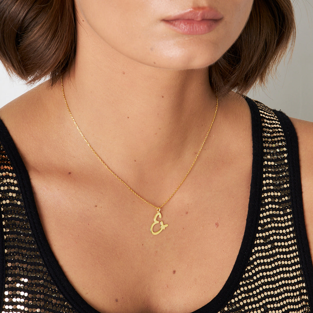 El Yazısı Kalp Harfli Kolye - 925 GÜMÜŞ