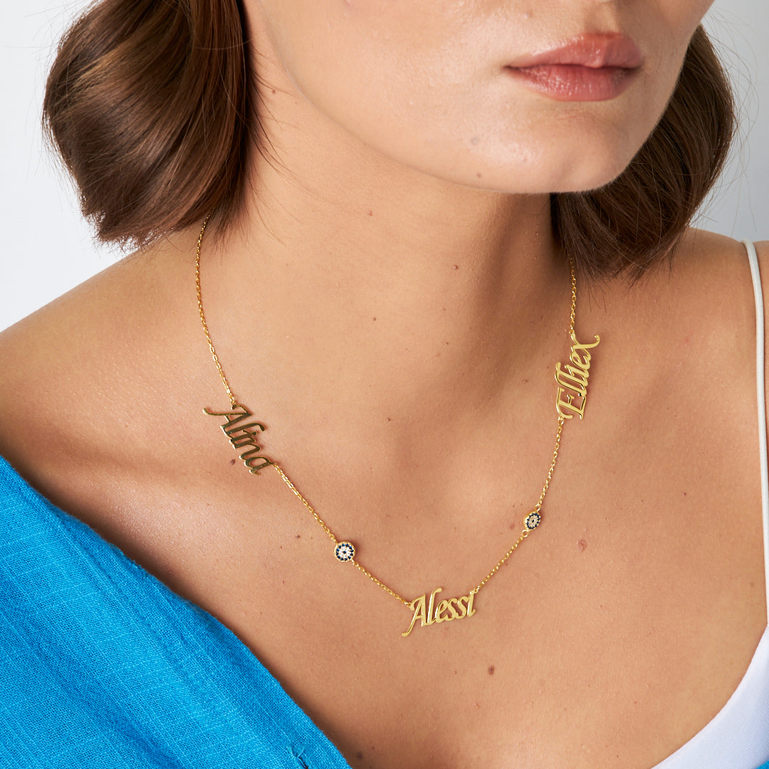 3 İsimli Nazar Kolye - 925 GÜMÜŞ