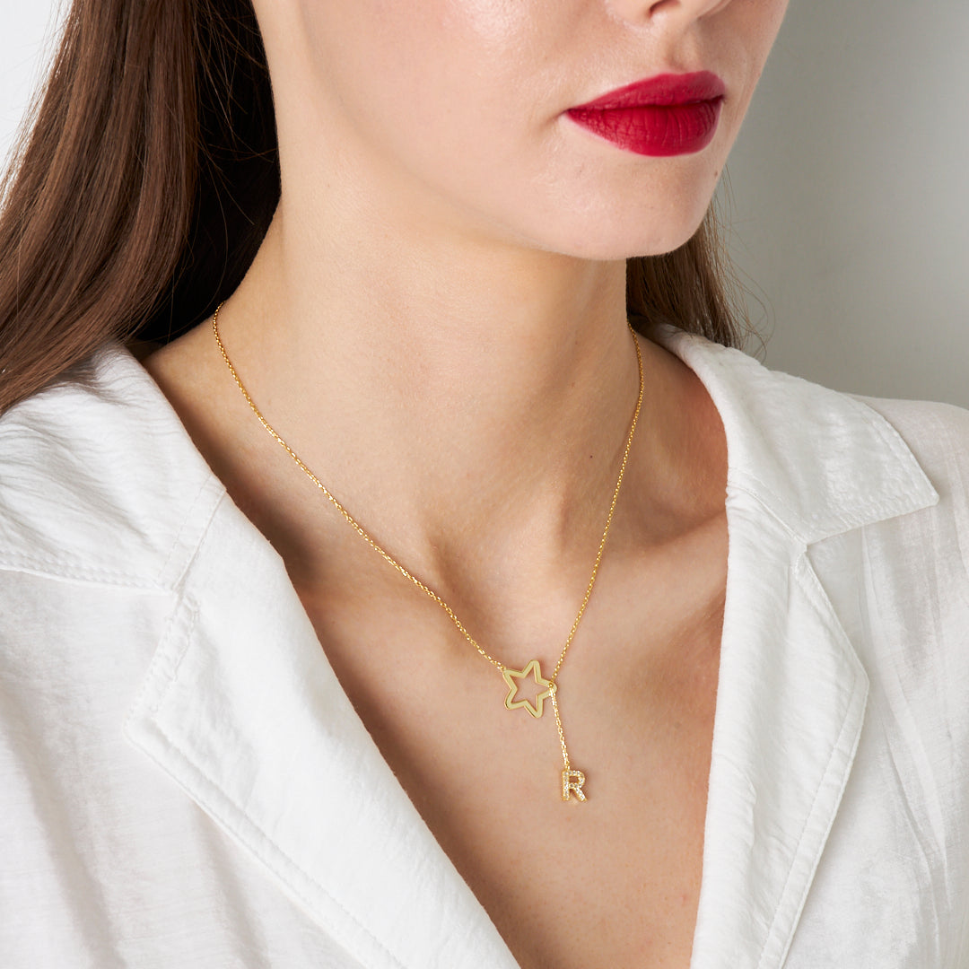 Yıldız Harf Kolye - 925 GÜMÜŞ