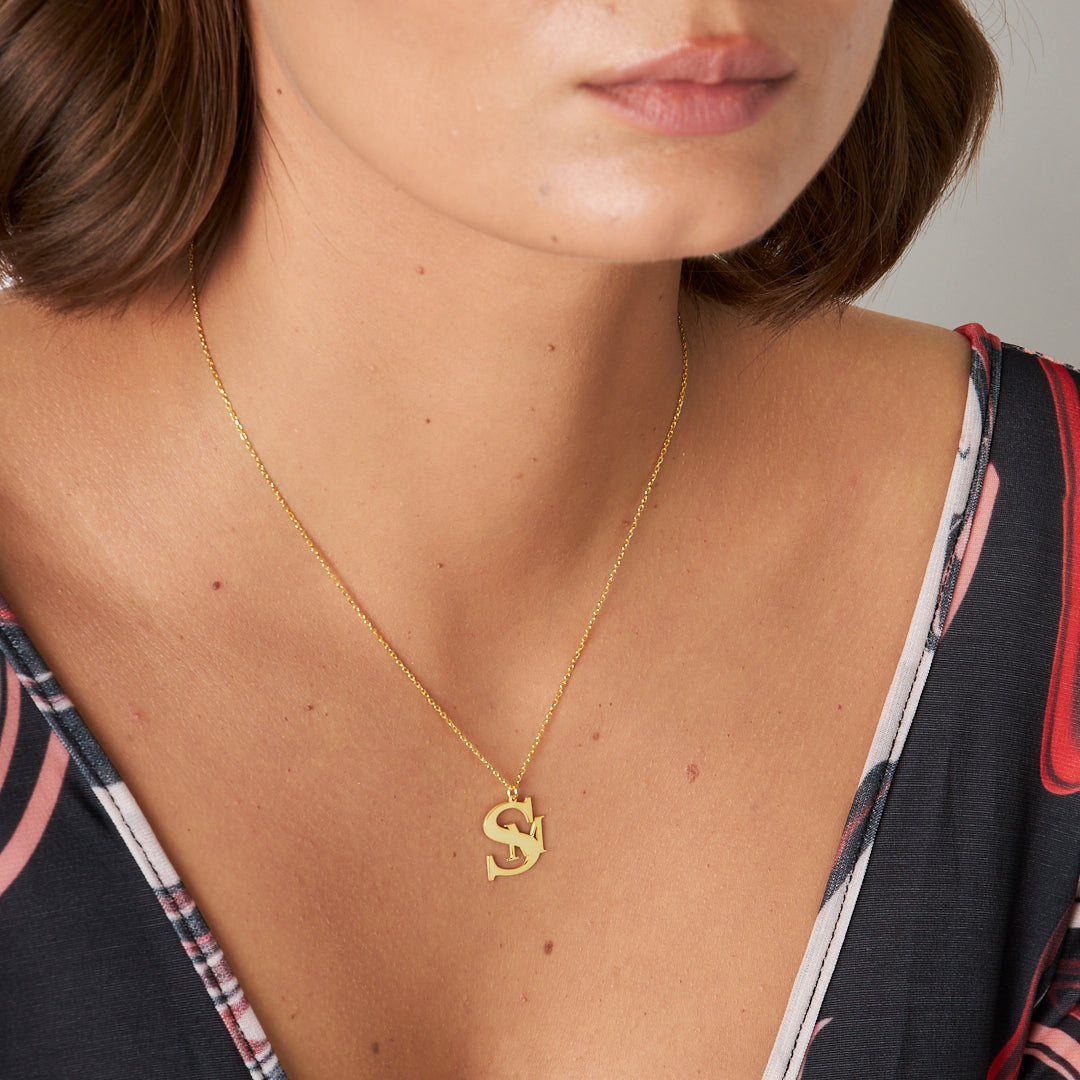 Birleşik Harfli Kolye - 925 GÜMÜŞ