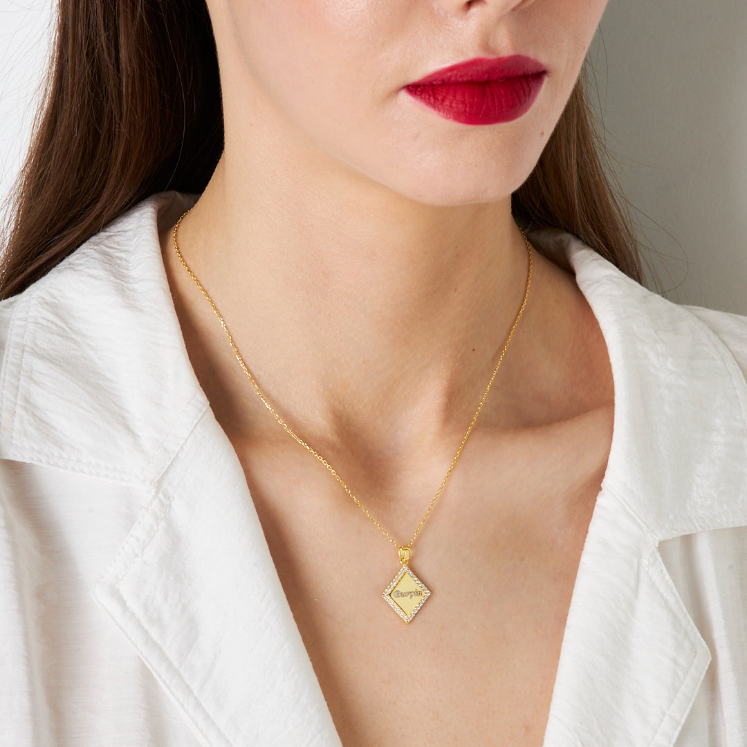 Harfli İsimli Pırlanta Kolye - 925 GÜMÜŞ