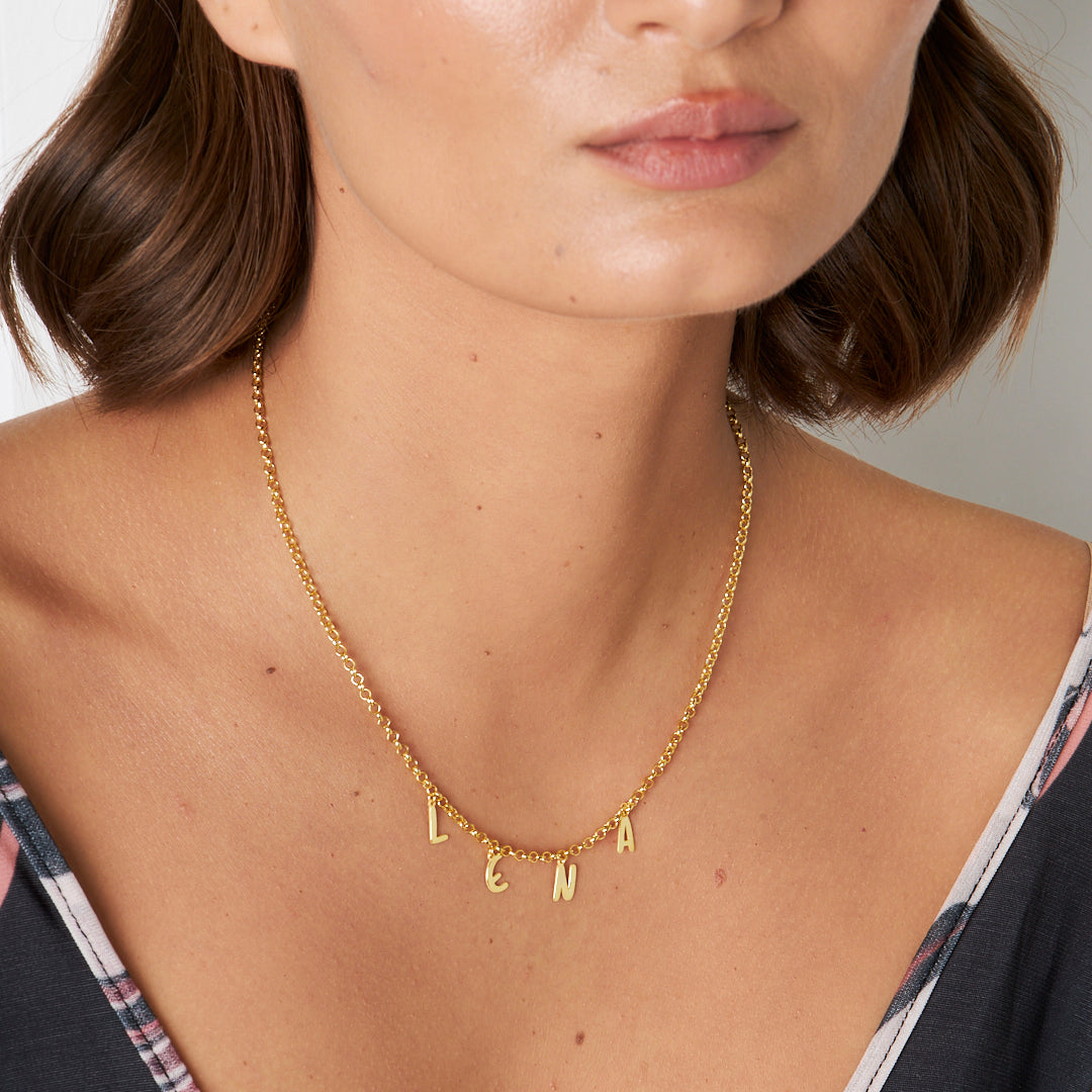 4 Harfli İsimli Kolye - 925 GÜMÜŞ