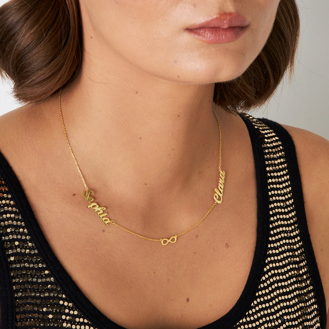 2 İsimli Sonsuz Kolye - 925 GÜMÜŞ