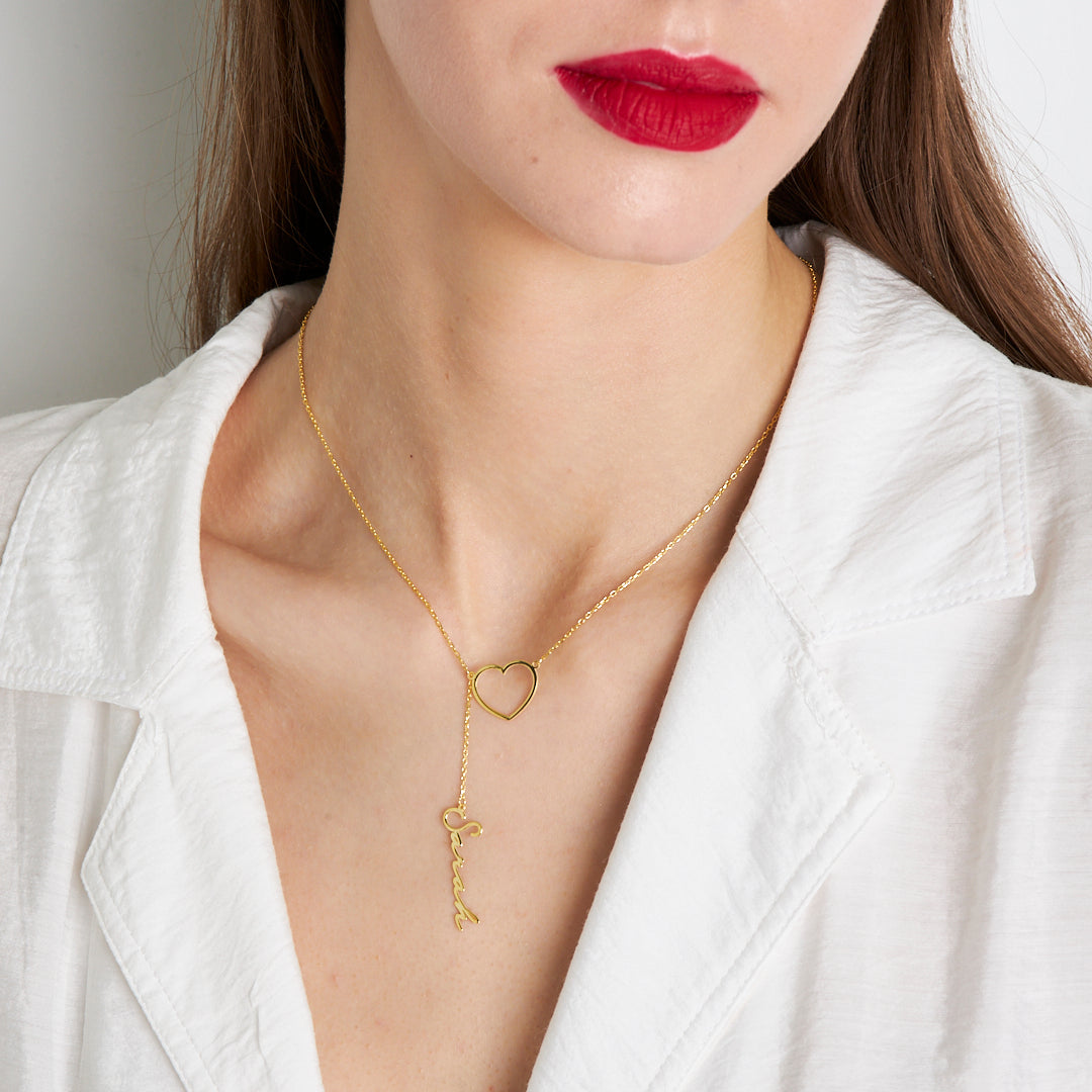 Kalp Kolye İmza İsimli Kolye - 925 GÜMÜŞ