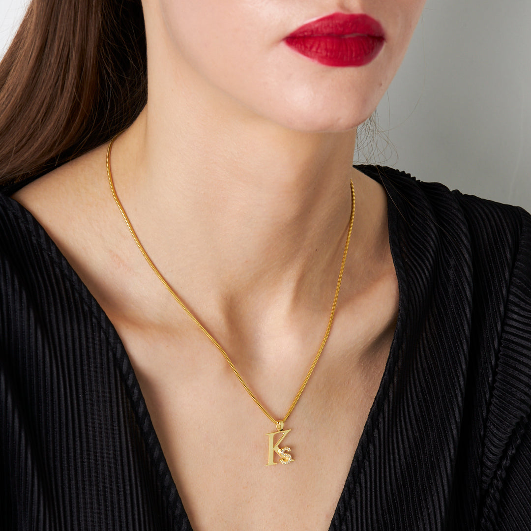 Büyük Küçük Harf Kombinasyonlu Kolye - 925 GÜMÜŞ