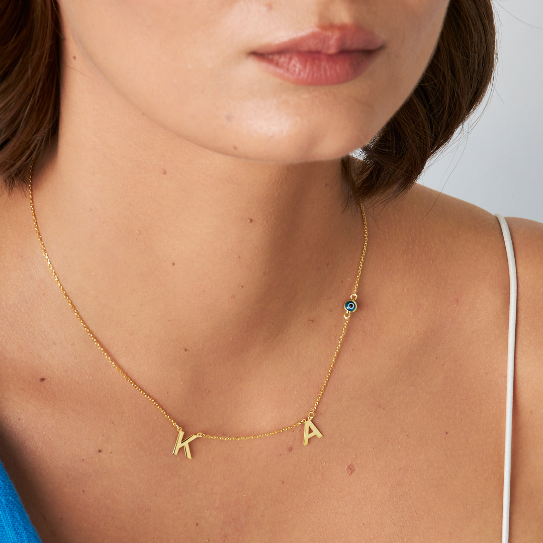 Nazar Harfli Kolye - 925 GÜMÜŞ