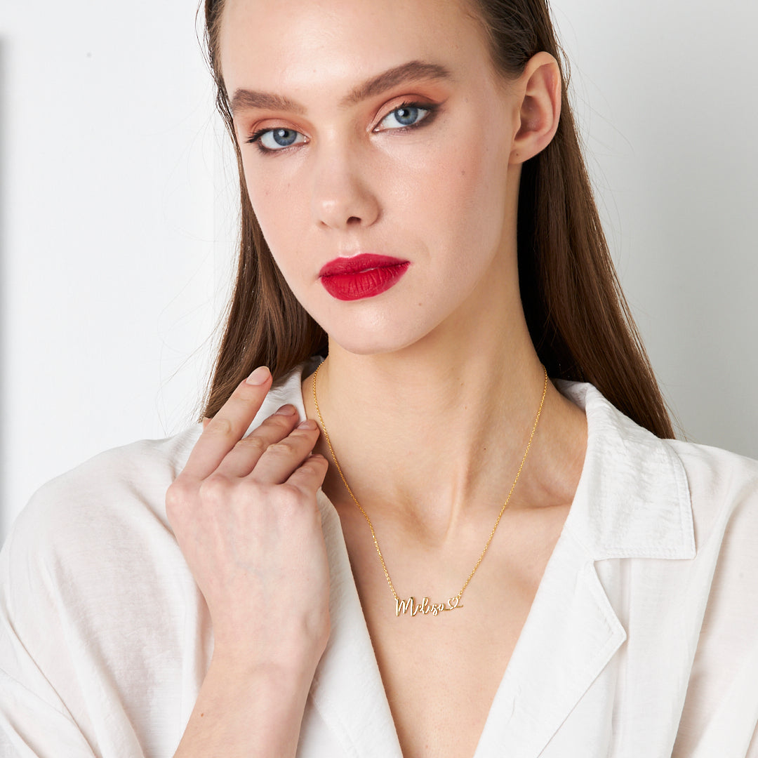 Özel İsimli Kalpli Kolye - 925 GÜMÜŞ