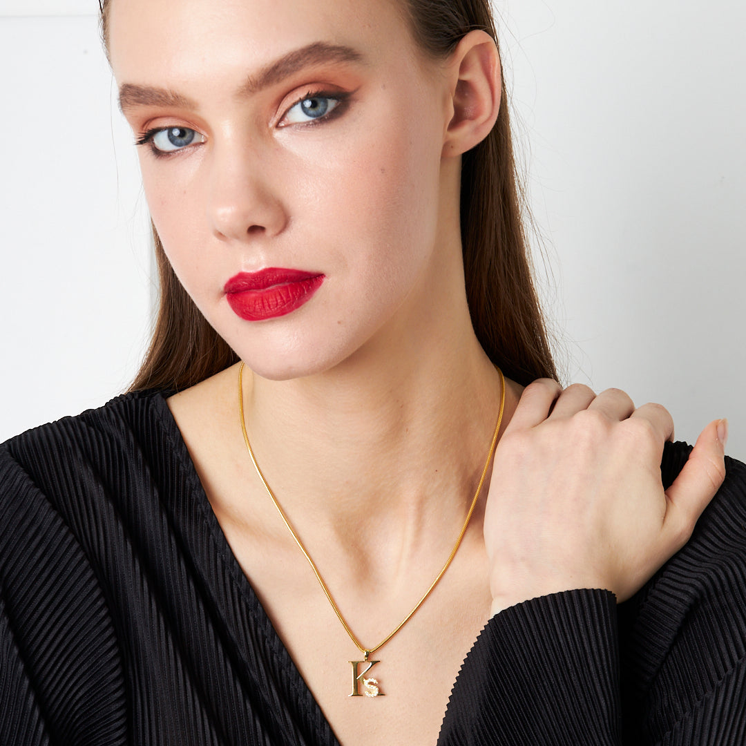 Büyük Küçük Harf Kombinasyonlu Kolye - 925 GÜMÜŞ