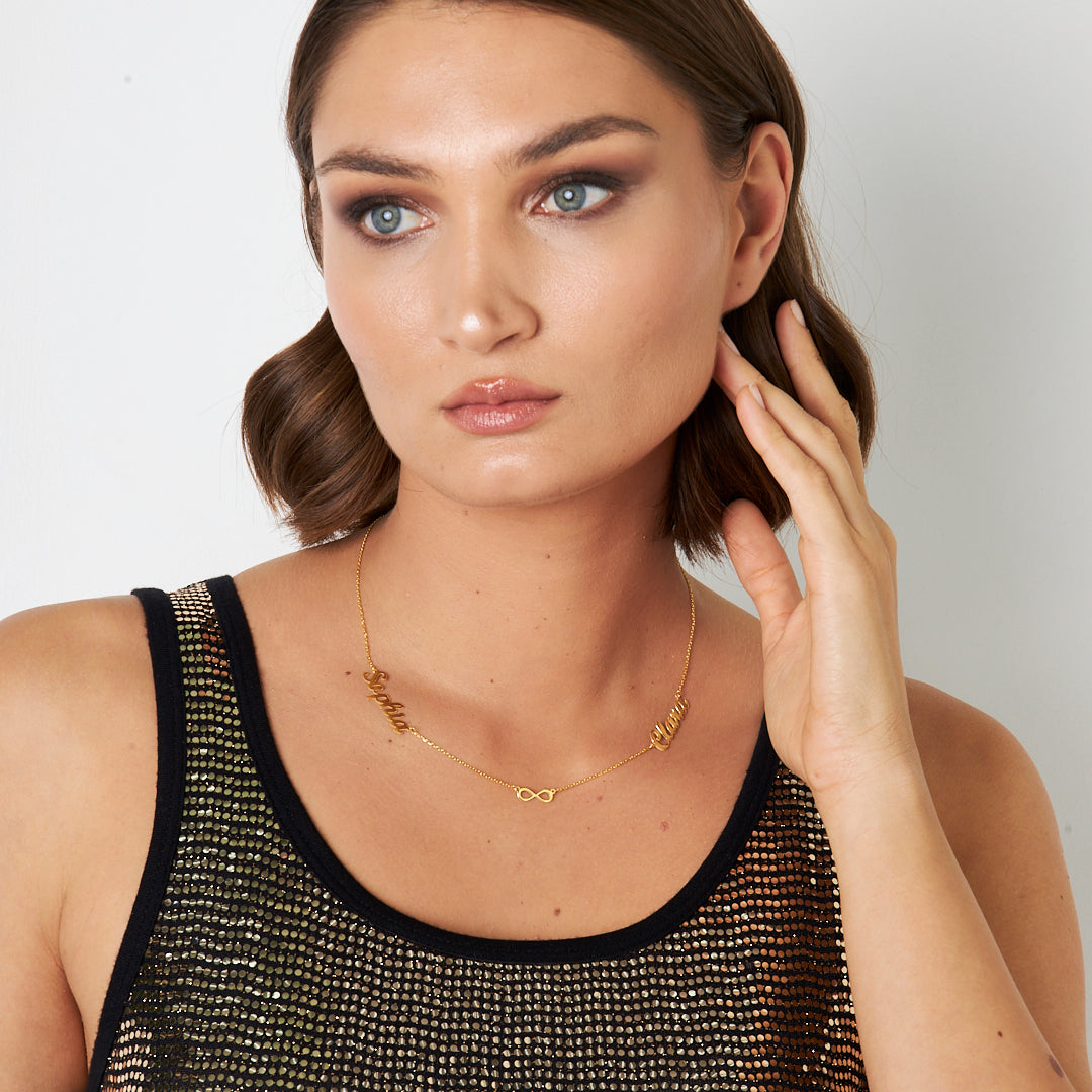 2 İsimli Sonsuz Kolye - 925 GÜMÜŞ