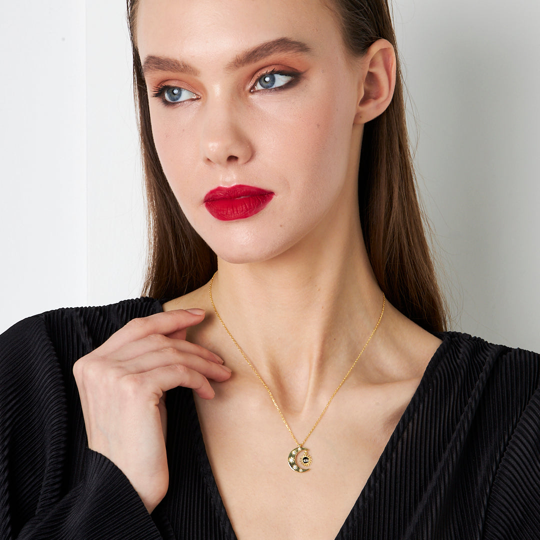 Harfli İsimli Ay Yıldız Kolye - 925 GÜMÜŞ