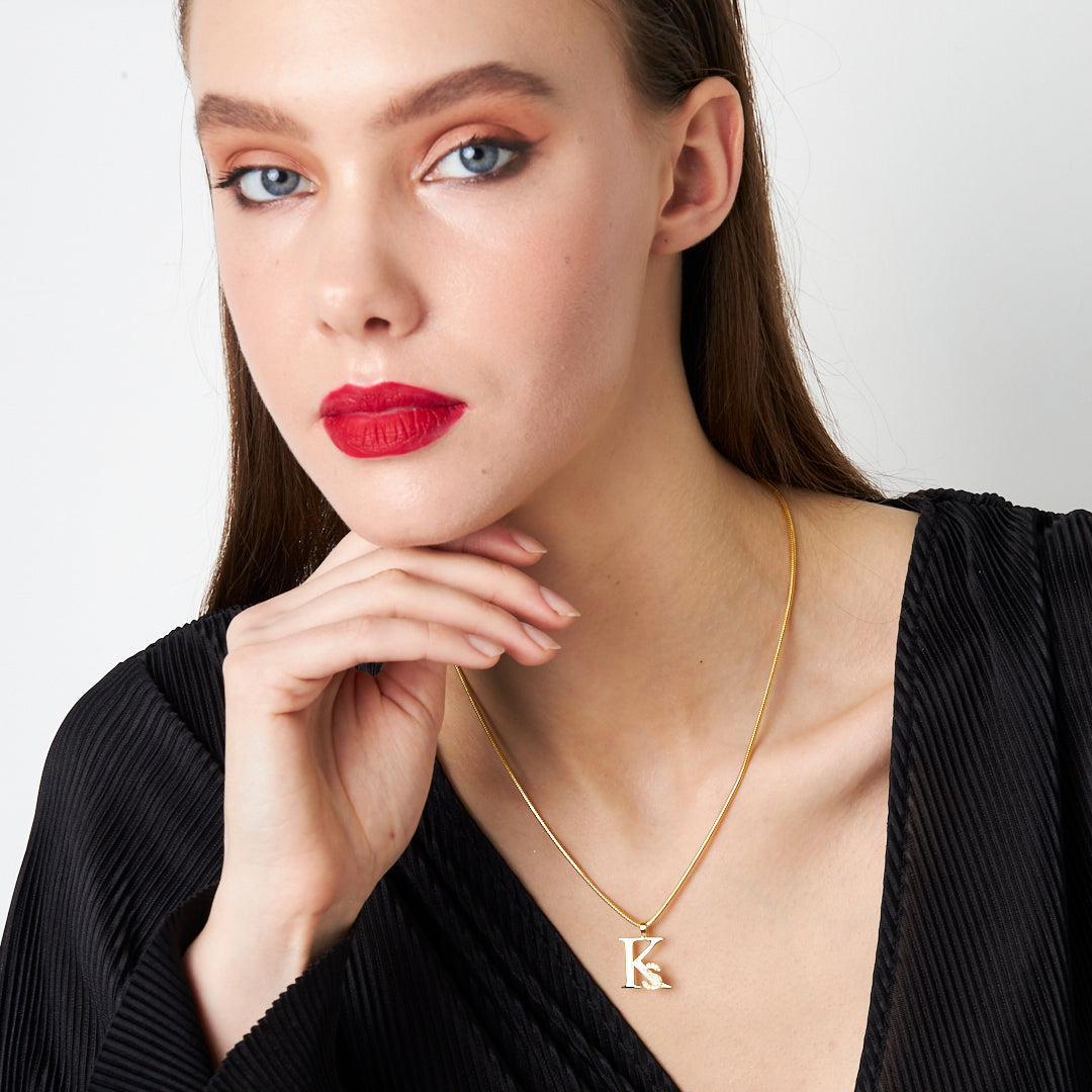 Büyük Küçük Harf Kombinasyonlu Kolye - 925 GÜMÜŞ