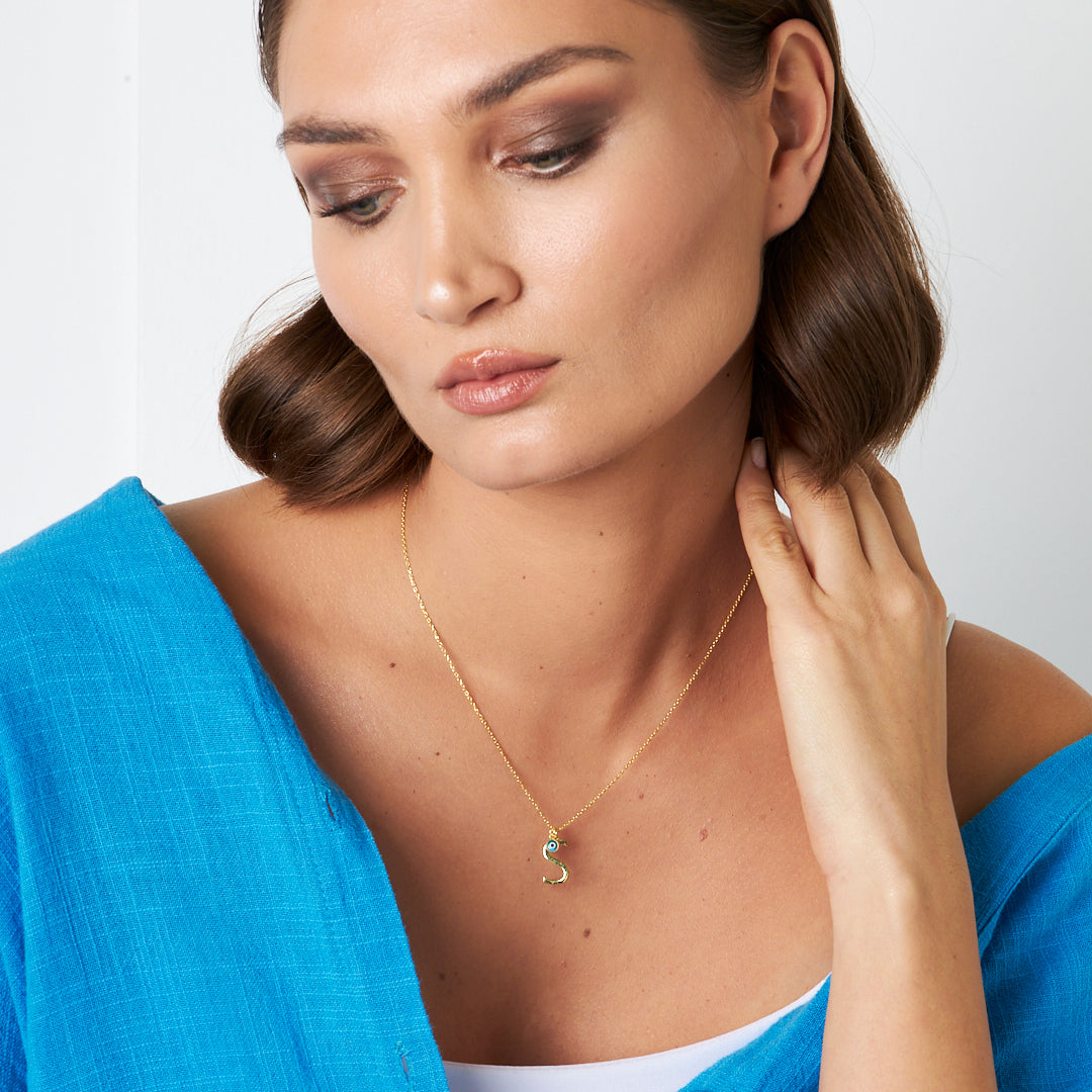 Nazar Harfli Kolye - 925 GÜMÜŞ