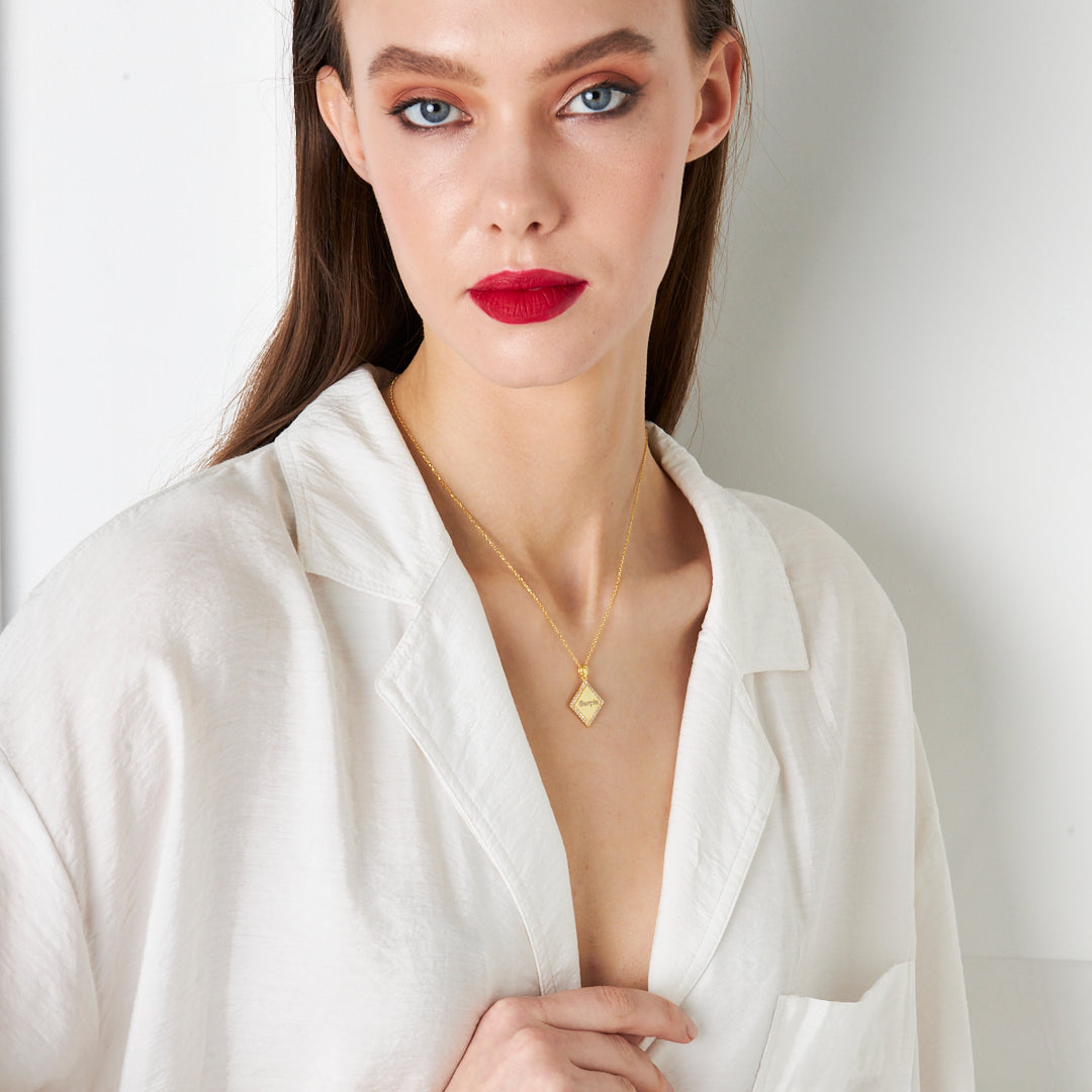 Harfli İsimli Pırlanta Kolye - 925 GÜMÜŞ