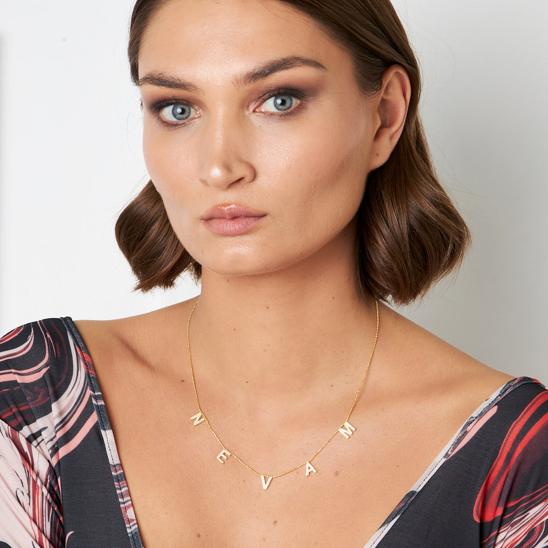 Harfli İnce Zincir İsimli Kolye - 925 GÜMÜŞ