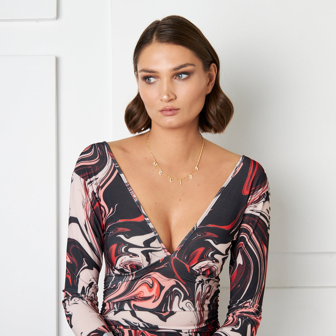 Figaro Zincir Sallantılı Harf İsim Kolye - 925 GÜMÜŞ