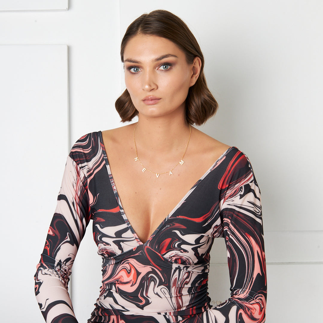 Harfli İnce Zincir İsimli Kolye - 925 GÜMÜŞ