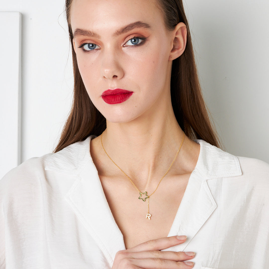 Yıldız Harf Kolye - 925 GÜMÜŞ