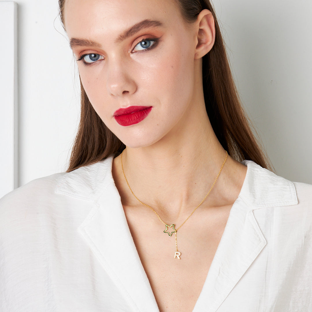 Yıldız Harf Kolye - 925 GÜMÜŞ