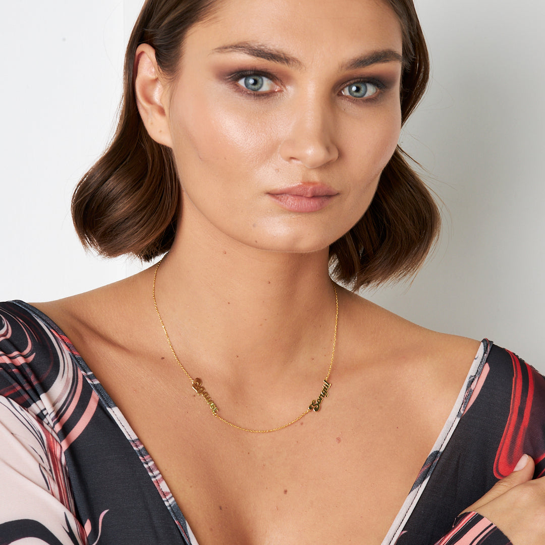 İki İsimli Aile Kolye - 925 GÜMÜŞ