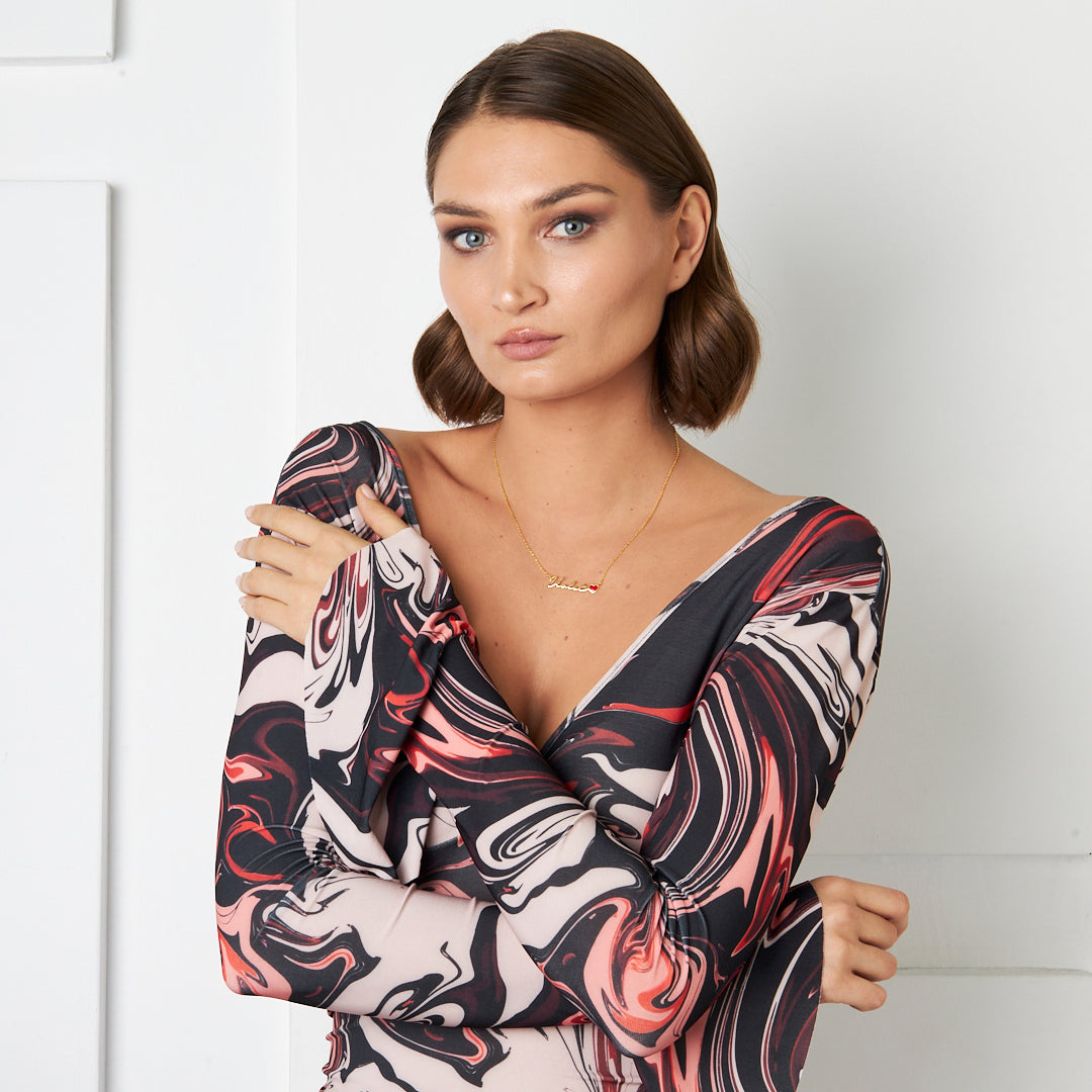 Kırmızı Kalp İsimli Kolye - 925 GÜMÜŞ