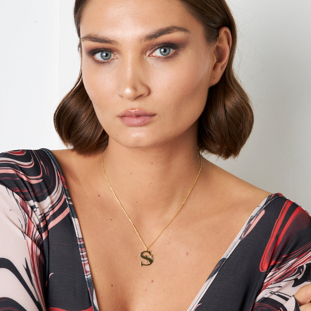 Birleşik Harfli Kolye - 925 GÜMÜŞ