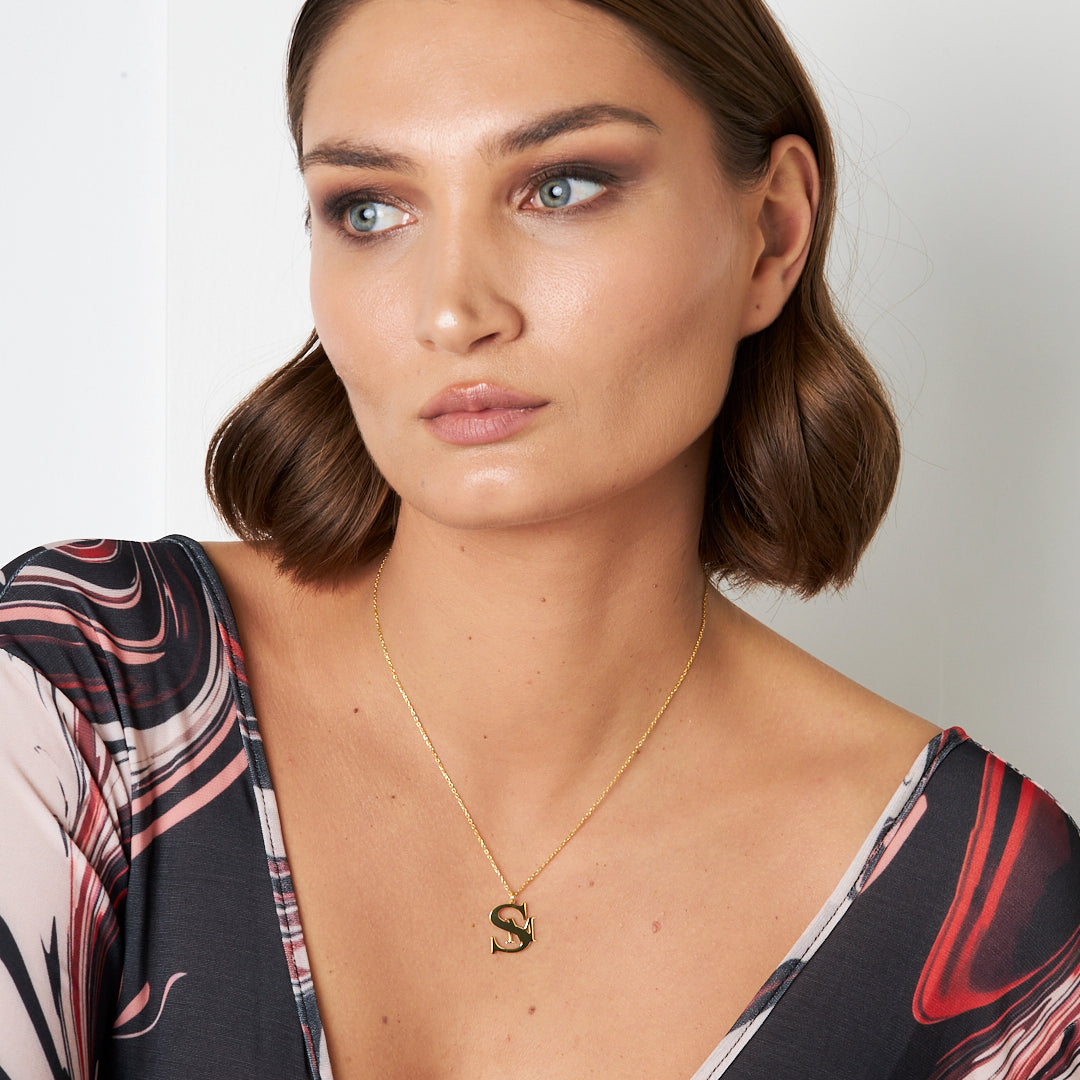 Birleşik Harfli Kolye - 925 GÜMÜŞ