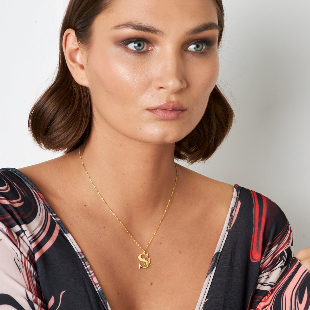 Birleşik Harfli Kolye - 925 GÜMÜŞ