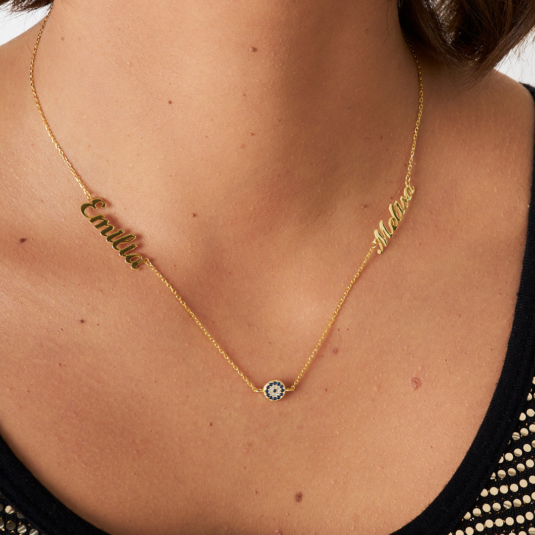 El Yazılı İki İsimli Kolye - 925 GÜMÜŞ