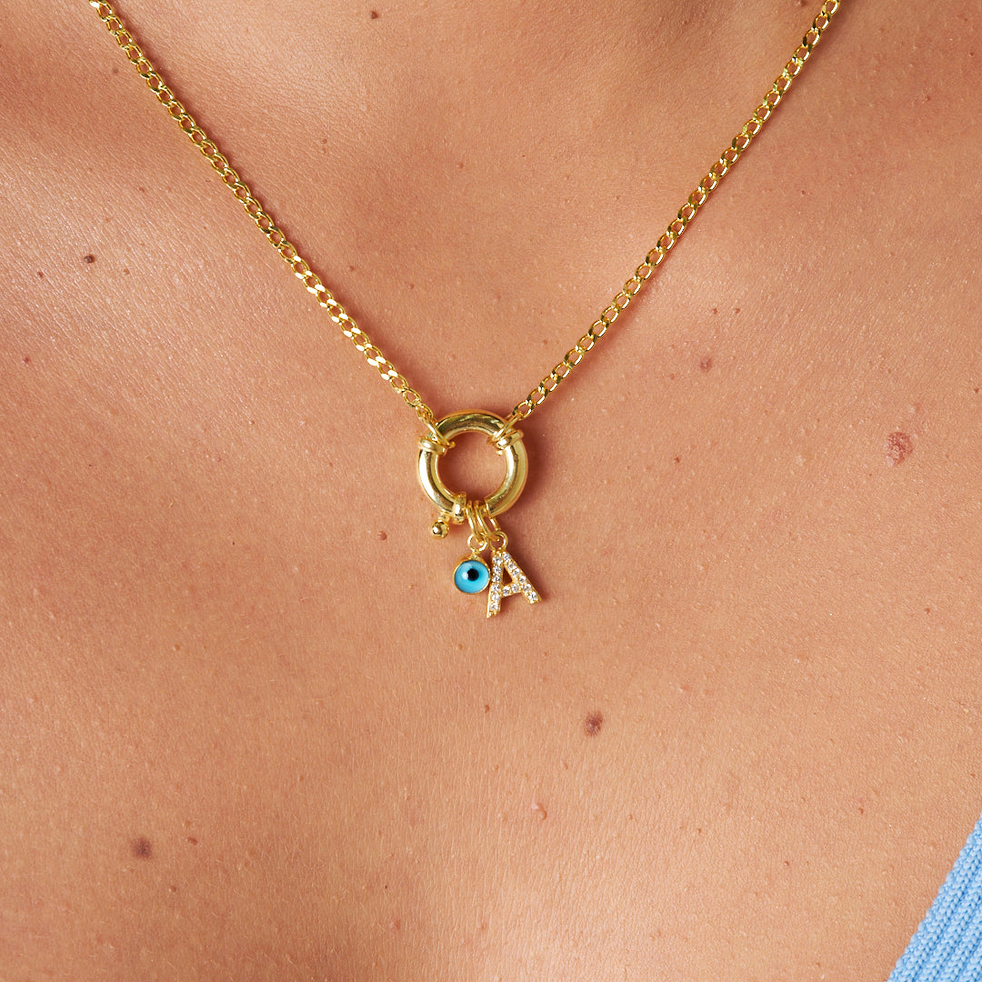 Nazar Harfli Kolye - 925 GÜMÜŞ