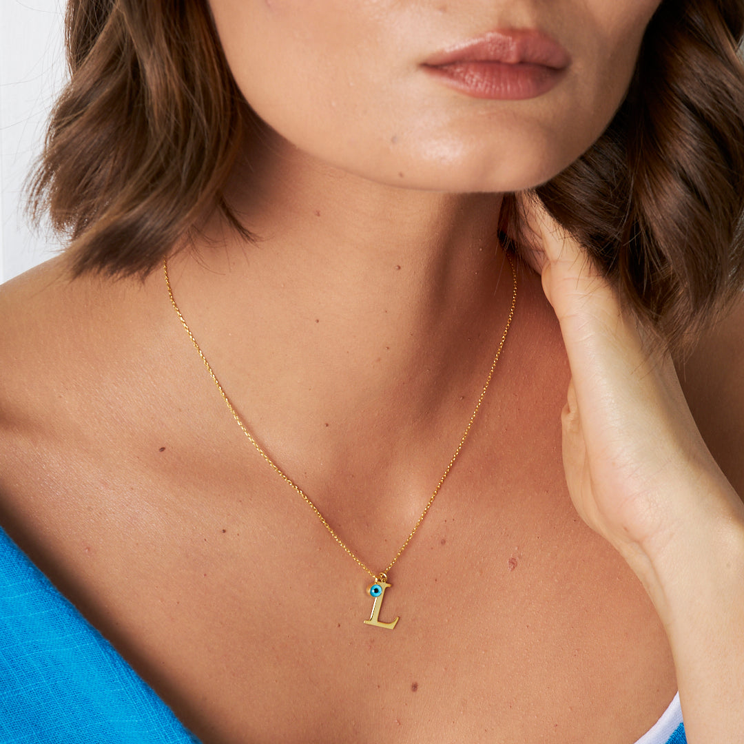 Nazar Harfli Kolye - 925 GÜMÜŞ