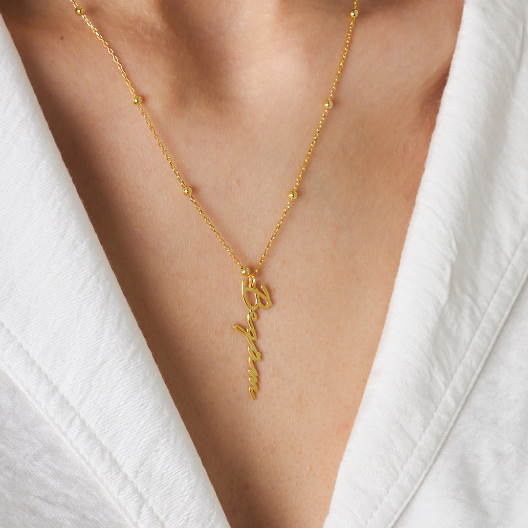 Top Zincir İsimli Kolye - 925 GÜMÜŞ