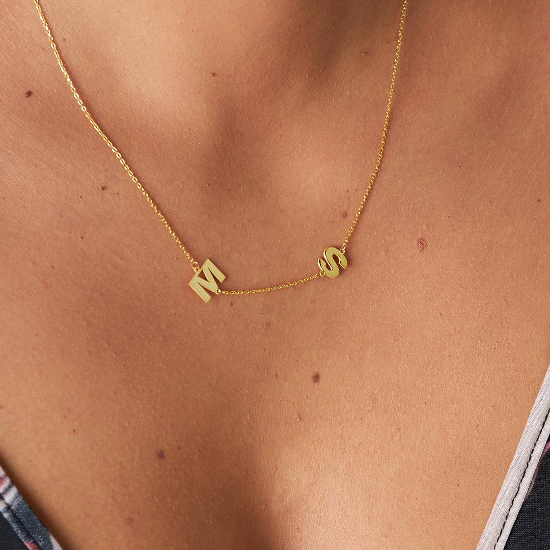 Çift Harfli Kolye - 925 GÜMÜŞ