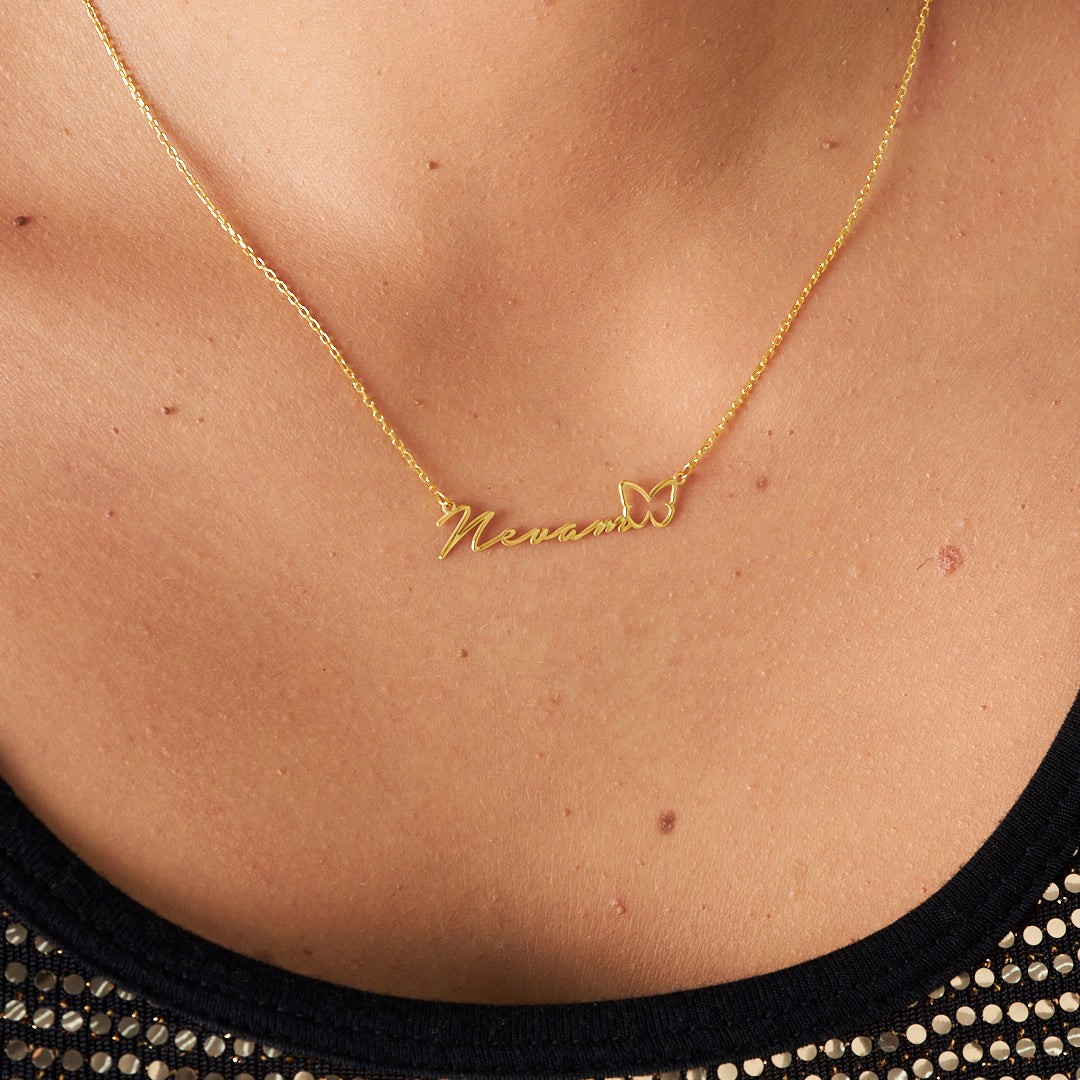 Kelebek İsimli Kolye - 925 GÜMÜŞ