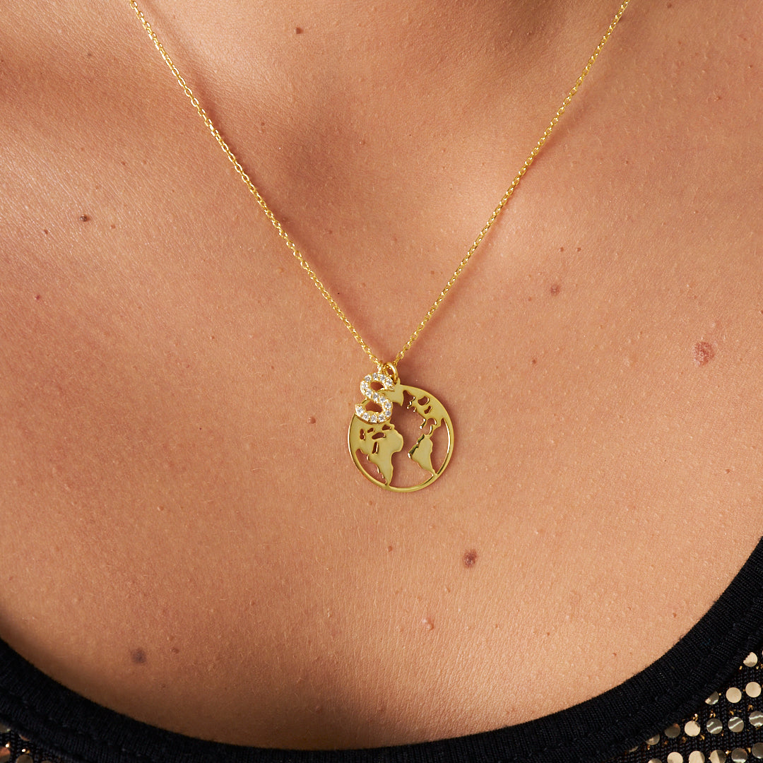 Harfli Dünyam Kolye - 925 GÜMÜŞ