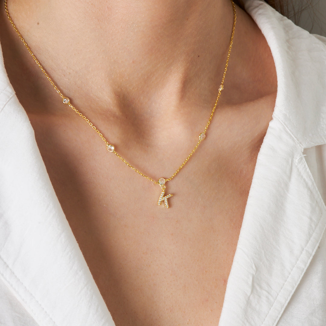 Tohumlu Zincir Harf Kolye - 925 GÜMÜŞ