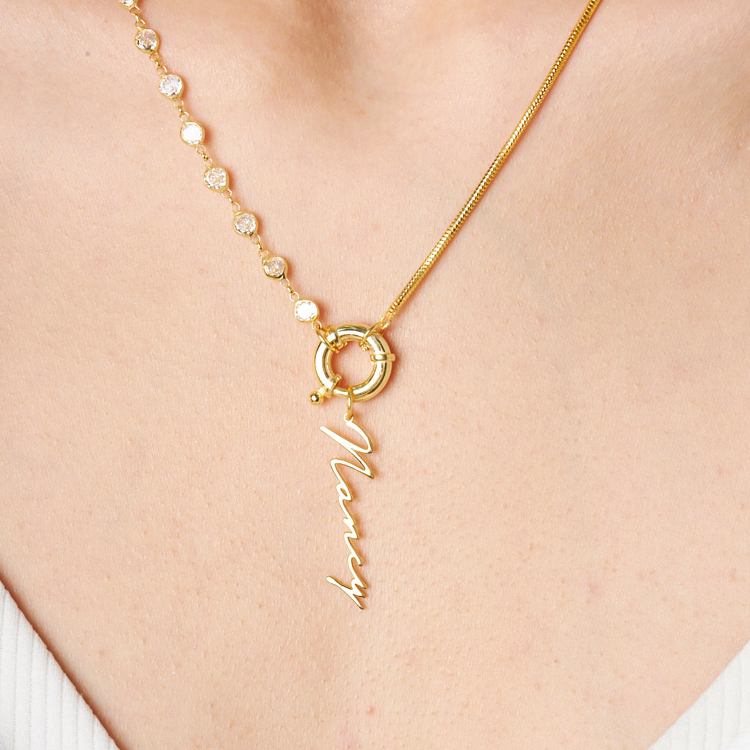 İsimli Kolye - Sailor Lock İmza Kolye - 925 GÜMÜŞ