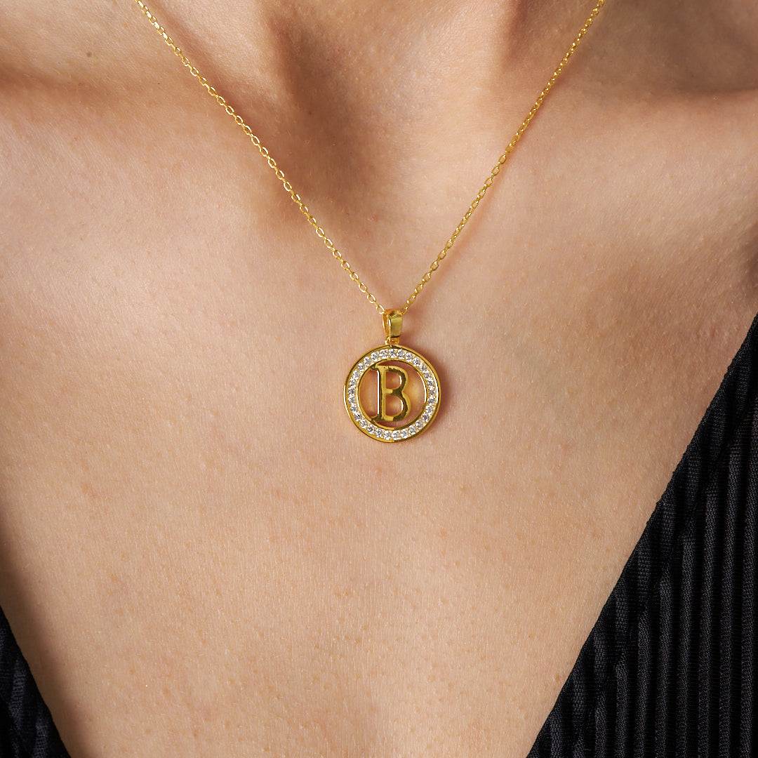 Yeni Moda Küçük Harf Kolye - 925 GÜMÜŞ