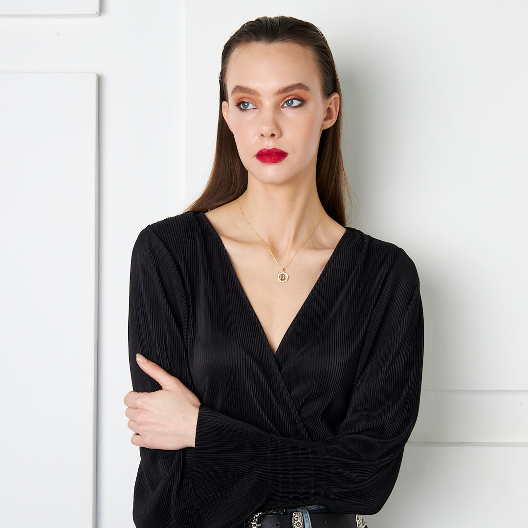 Yeni Moda Küçük Harf Kolye - 925 GÜMÜŞ