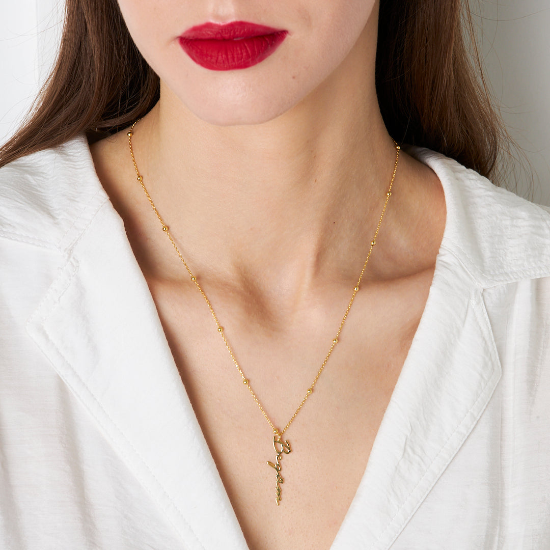 Top Zincir İsimli Kolye - 925 GÜMÜŞ