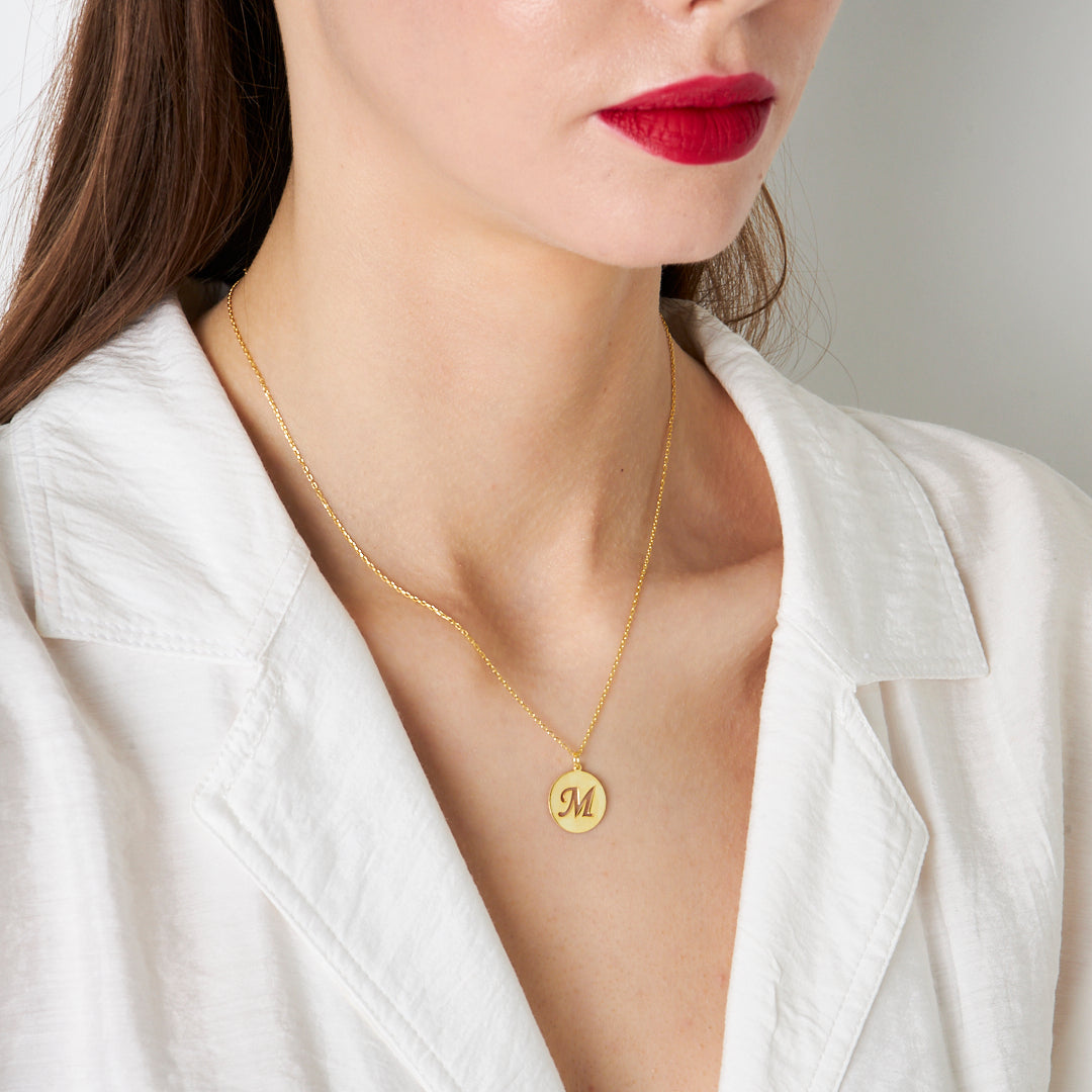 Monogram Harfli Kolye - 925 GÜMÜŞ