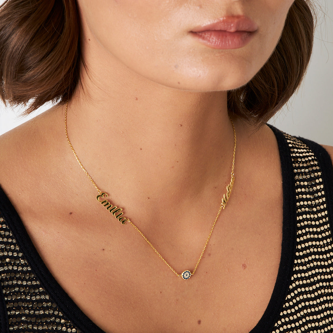 El Yazılı İki İsimli Kolye - 925 GÜMÜŞ