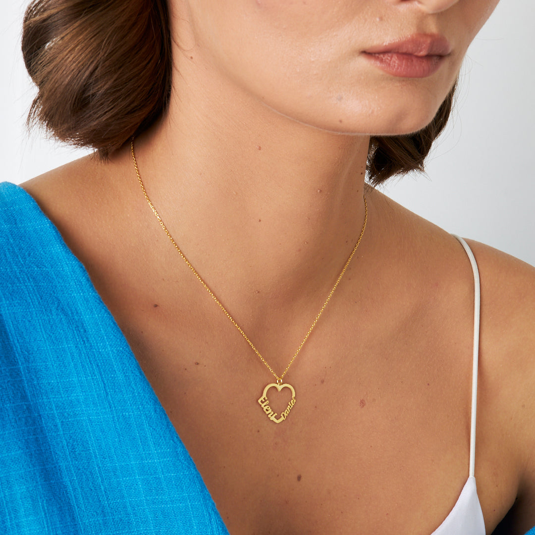 Kalpli İsim Kombinli Kolye - 925 GÜMÜŞ